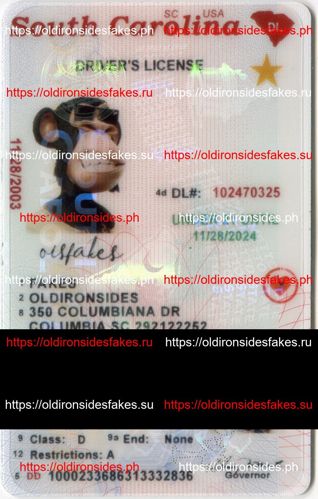 Best & Fast Fake ID Service | South Carolina Driver License(New SC U21)